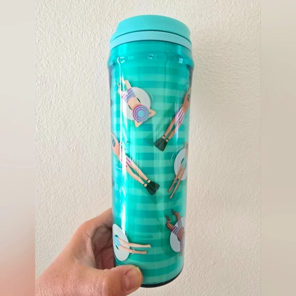 NWT Starbucks 2025 LATAM Summer BY Pool Cold Cup Tumbler With Flip Lid, 20 Oz